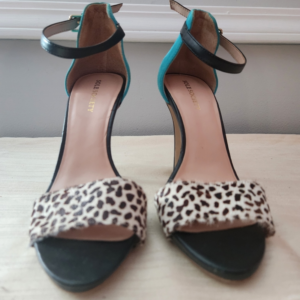 Sole Society, Size 7B, 4 colors:  Dark Aqua, Brown, Beige, and Black